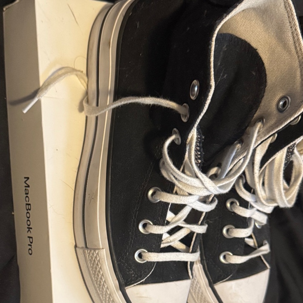 Classic Black and White High-Top Sneakers